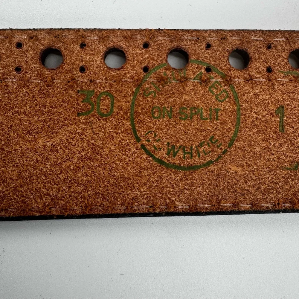 Vintage Grants Young Mens Classic Brown Leather Buckle Belt Size 30  New‎